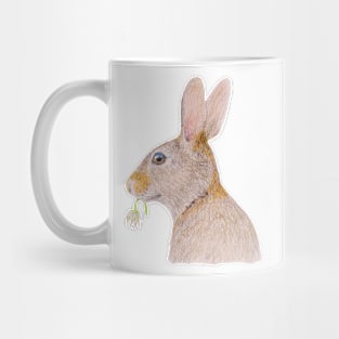 Rabbit with White Clover Mug